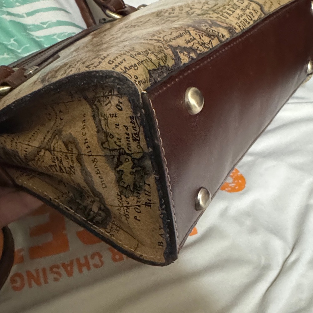 Patricia Nash Map-Print Shoulder Bag in Brown and Tan - Picture 5 of 11